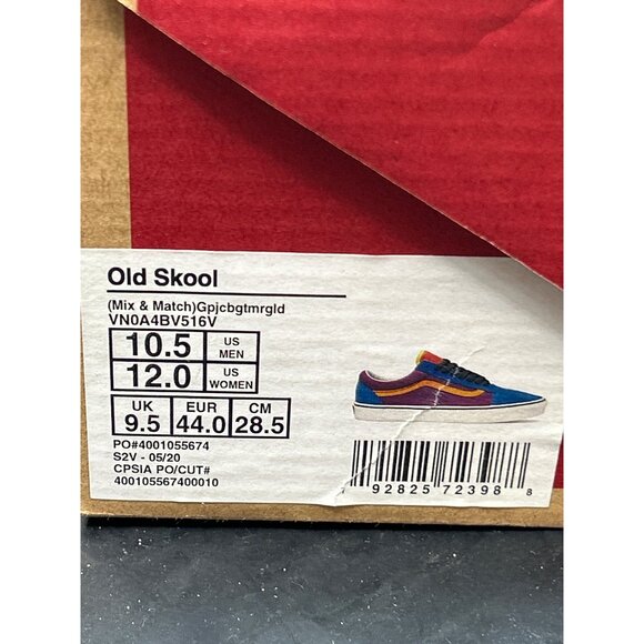 Vans Old Skool Mix & Match Sneakers Mens 10.5 Womens 12 Multicolor Suede Canvas - Picture 5 of 9